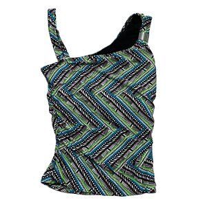 Coco Reef Tankini Top 38DD Tribal Print Asymmetrical Cruisewear Beachwear Summer